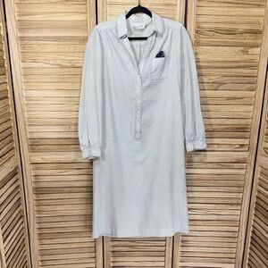 Schrader Sport Elegant Blue & White Polka Dot Dress Size 14 Vintage